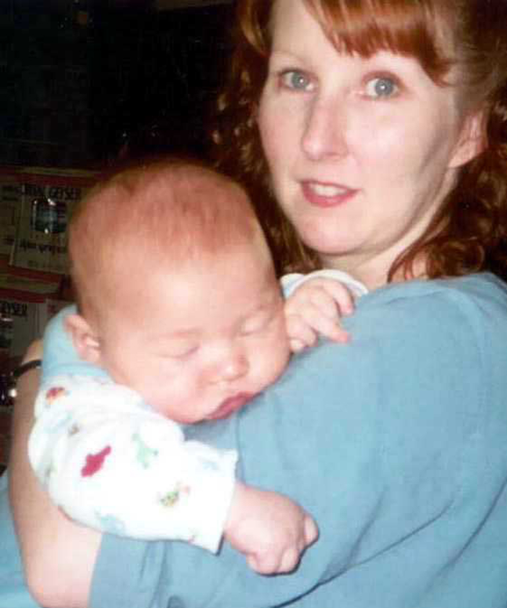 Kendrick, age 3 months, with mom Kaylon in 2001
